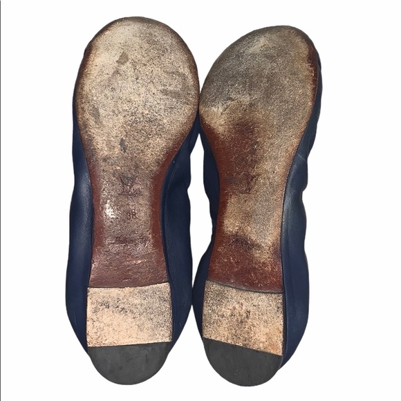 LOUIS VUITTON SNAKESKIN & LEATHER BALLERINA FLATS - Picture 3 of 8